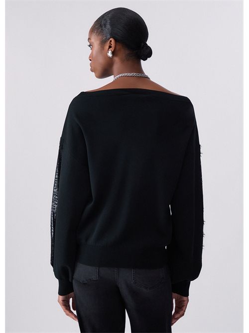 Maglia con inserti in pizzo LIU JO | CF6264MS55N/22222